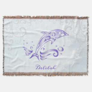Lila Dolphin-Personalisiert-Kehlkopfschuppen Decke