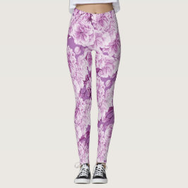 Lila Doppelblüte Blume Leggings