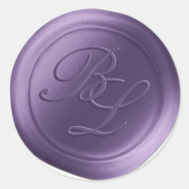 Lila doppelte Monogramm-Imitate Wachs Siegel Stick Runder Aufkleber