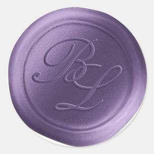 Lila doppelte Monogramm-Imitate Wachs Siegel Stick Runder Aufkleber