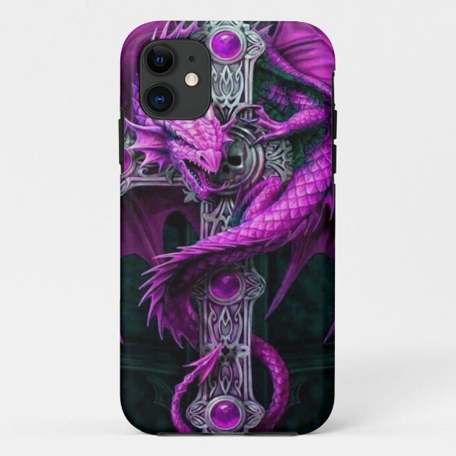 Lila Drache Case-Mate iPhone Hülle (Rückseite)
