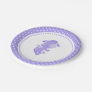 Lila Drache-Geburtstags-Baby-Duschen-Papier-Teller Pappteller