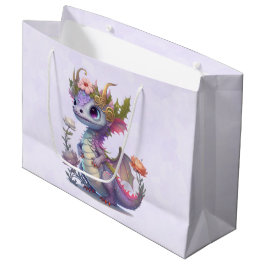 Lila Drache mit eleganter Krone Große Geschenktüte