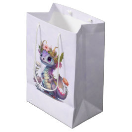 Lila Drache mit eleganter Krone Mittlere Geschenktüte