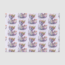 Lila Drache mit eleganter Krone Seidenpapier