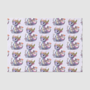 Lila Drache mit eleganter Krone Seidenpapier