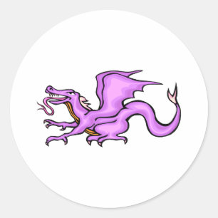 Lila Drache Runder Aufkleber