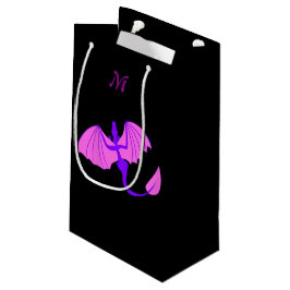 Lila Drachemonogramm-Geschenktasche Kleine Geschenktüte