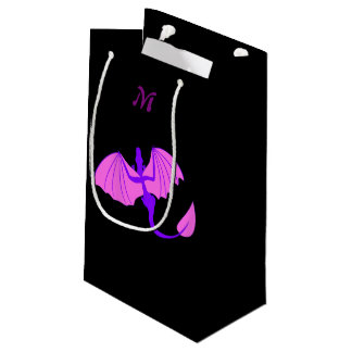 Lila Drachemonogramm-Geschenktasche Kleine Geschenktüte