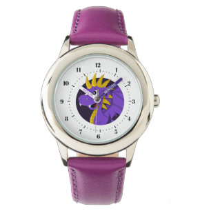 Lila Drachen Cartoon Armbanduhr