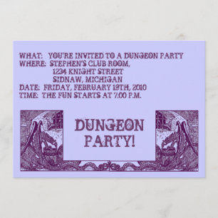 LILA DRACHEN IN DER KERKER ~ PARTY EINLADUNG