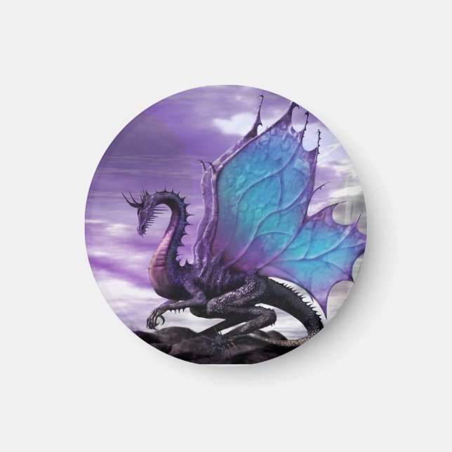 Lila Drachenmagnet Magnet (Vorne)