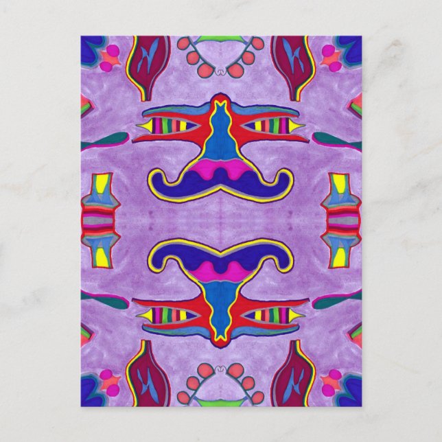 Lila Drachenpostkarte Postkarte (Vorderseite)