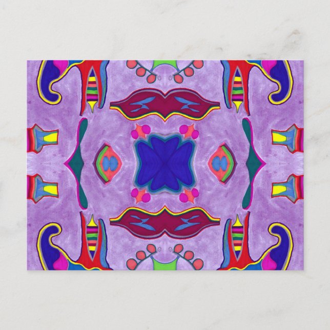 Lila Drachenpostkarte Postkarte (Vorderseite)