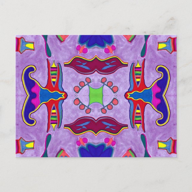 Lila Drachenpostkarte Postkarte (Vorderseite)