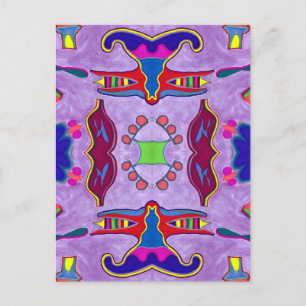 Lila Drachenpostkarte Postkarte