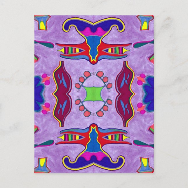 Lila Drachenpostkarte Postkarte (Vorderseite)