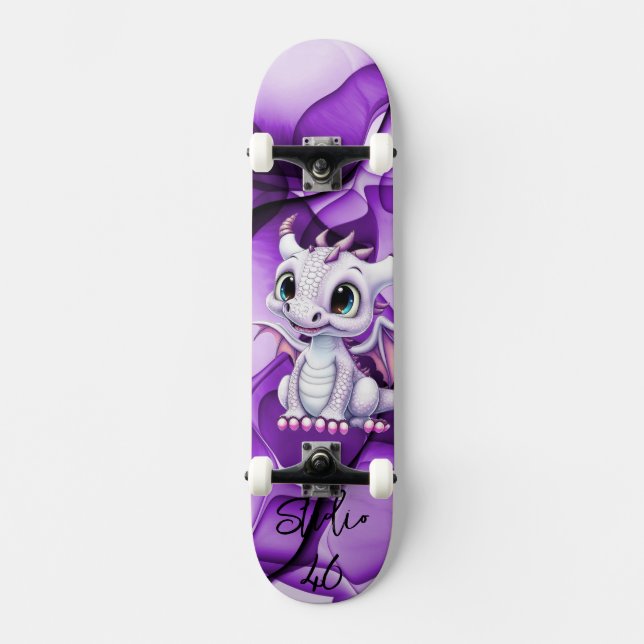 Lila Drachenskateboard Skateboard (Vorderseite)