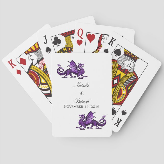 Lila Drachenspielkarten Spielkarten (Rückseite)