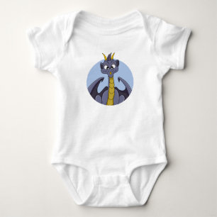 Lila Dragon Cartoon Baby Strampler