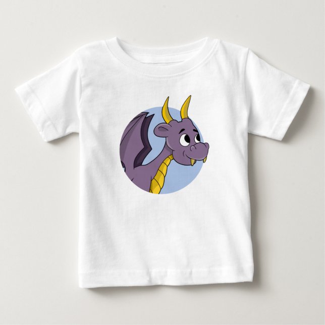 Lila Dragon Cartoon Baby T - Shirt (Vorderseite)