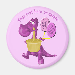 Lila Dragon Cupcake Balloons Personalisiert Magnet