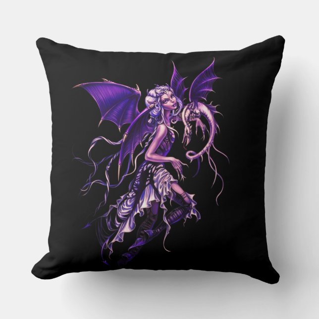 Lila Dragon Fairy Kissen (Vorderseite)