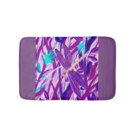 Lila Dragonfly Bath Mat Badematte