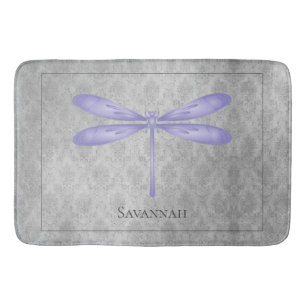 Lila Dragonfly Damask Badematte