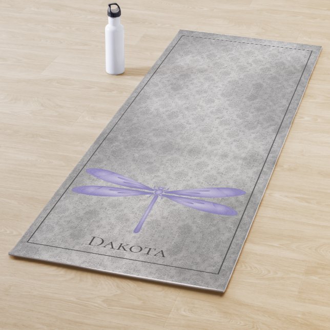 Lila Dragonfly Damask Yogamatte (Beispiel)