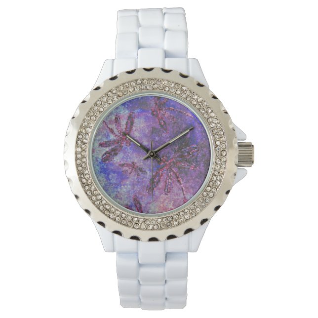 Lila Dragonfly Haze Armbanduhr (Vorderseite)