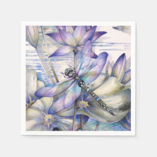Lila Dragonfly Napkin Serviette