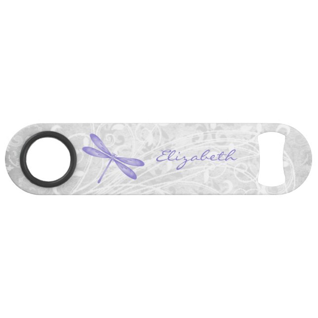Lila Dragonfly Personalisierter Flaschenöffner (Vorderseite (Horizontal))