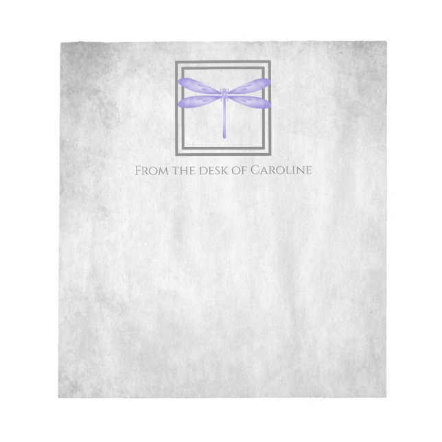 Lila Dragonfly Personalisierter Notepad Notizblock (Vorderseite)