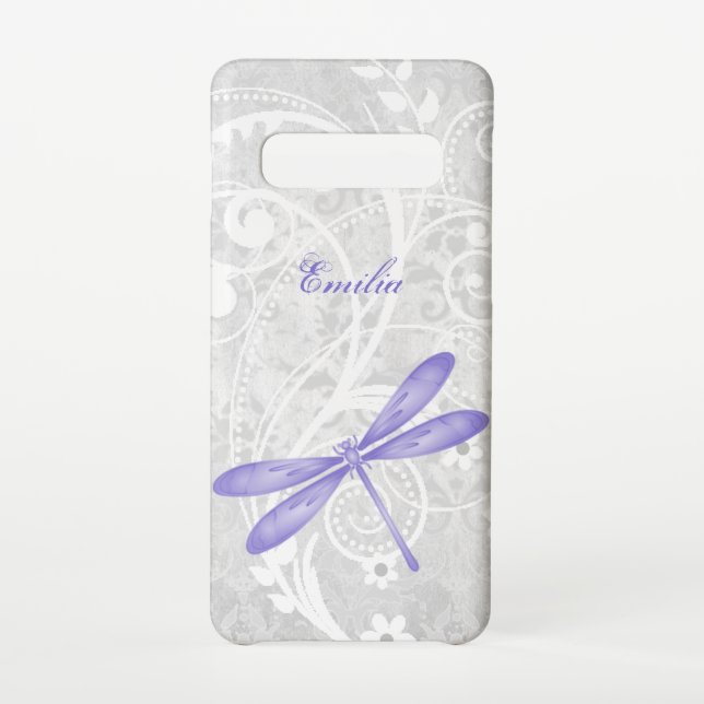 Lila Dragonfly Personalize Samsung Galaxy Fall Hülle (Rückseite)