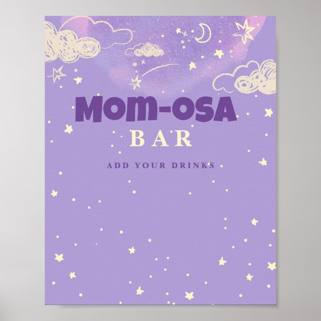 Lila Dream Baby Dusche Mama osa Bar Poster (Vorne)