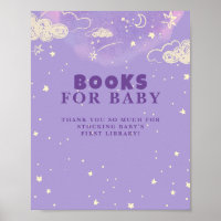 Lila Dream Book for Baby Shower Poster