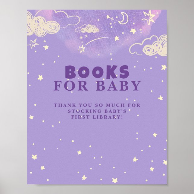 Lila Dream Book for Baby Shower Poster (Vorne)