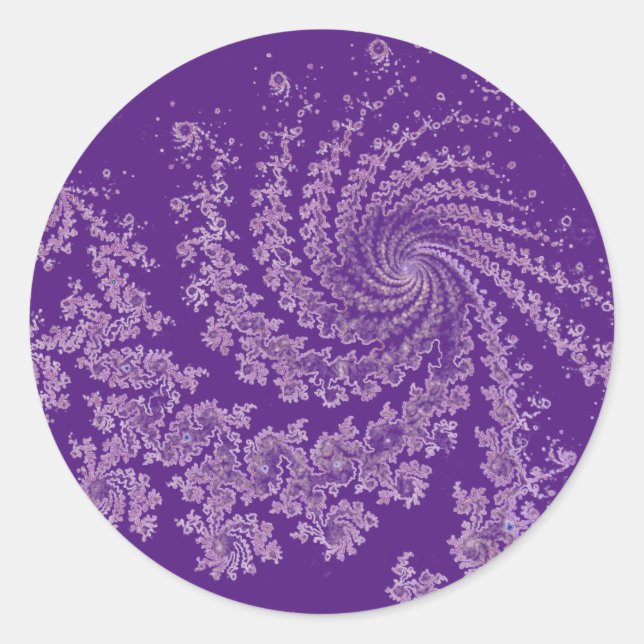 Lila Drehmuster Runder Aufkleber (Vorderseite)