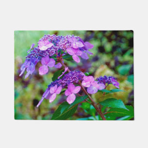 Lila Drehung und Shout Hydrangea-Blume Fußmatte