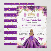 Lila Dress Blonde Princess Quinceanera