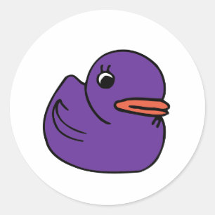 Lila Ducky Runder Aufkleber