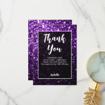 Lila dunkle Glitzern Sweet 16 elegante Schrift