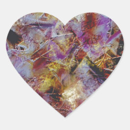 Lila Dunst abstrakt Herz-Aufkleber