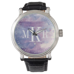 Lila Dunst II des Monogramm-  Armbanduhr