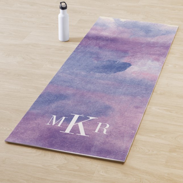 Lila Dunst II des Monogramm-| Yogamatte (Beispiel)
