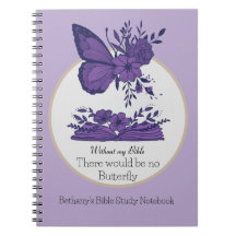 Lila Duo-Ton-Bibelstudie mit Schmetterling
