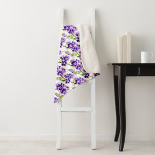 Lila Duranta Himmel Blume Aquarellkunst Sherpadecke