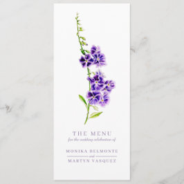 Lila duranta sky Blume Aquarellmesse Menükarte