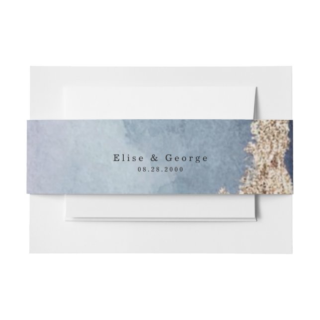 Lila Dusty Blue Agate Gold Wedding Custom Einladungsbanderole (Vorderseite Beispiel)